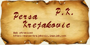 Persa Krejaković vizit kartica